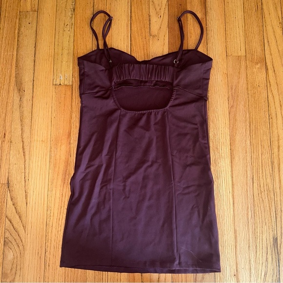 Free People Probably Should Bodycon Mini Dress in dark purple/brownish color - Picture 4 of 4